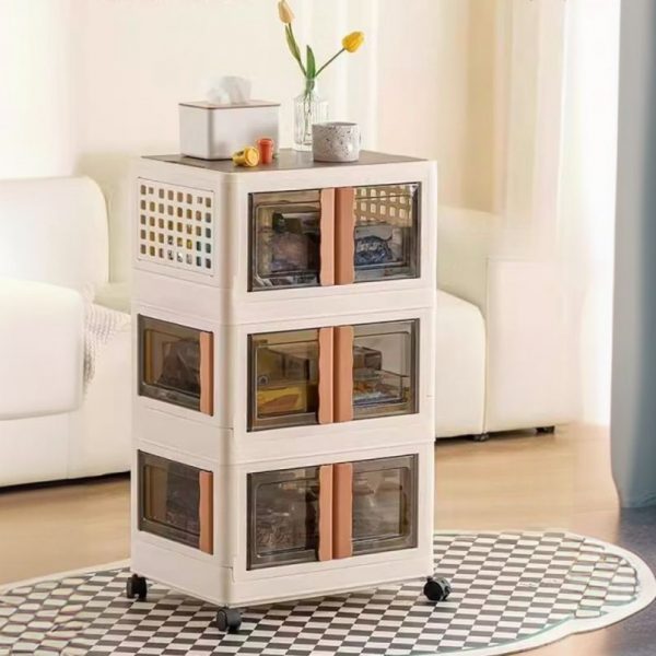"Polymer Vertical Closed Back Standard Kids Bookshelf with Swivel Wheels, 5 Shelves/2 Shelves/4 Shelves, 8 Doors/4 Doors/6 Doors"