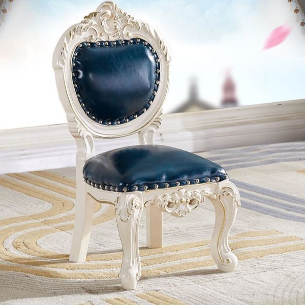 "Genuine Leather Waterproof Upholstered Chair(s) Solid Color Upholstered Kids Chair with Nailhead for Kids Desk"