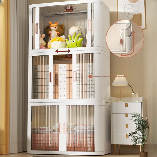 "Trendy Polymer Vertical Self-supporting Standard Children's Bookshelf Closed Back with 5 Shelves, 10 Doors"