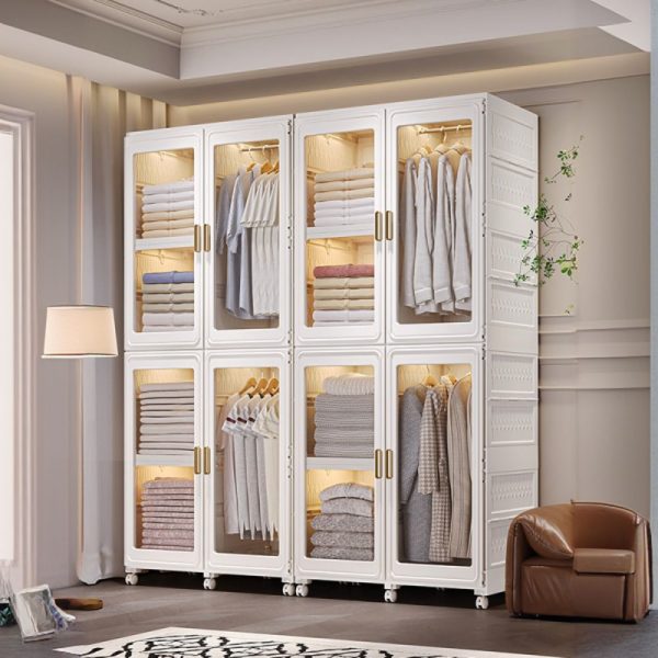 "Other Theme Chalk Plastic Children Armoire with Shelf, Clothing Rod, Door"