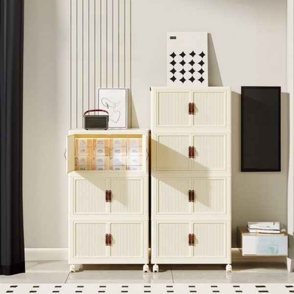 "Sleek White Kids Armoire with Polymerized Material and Shelf"
