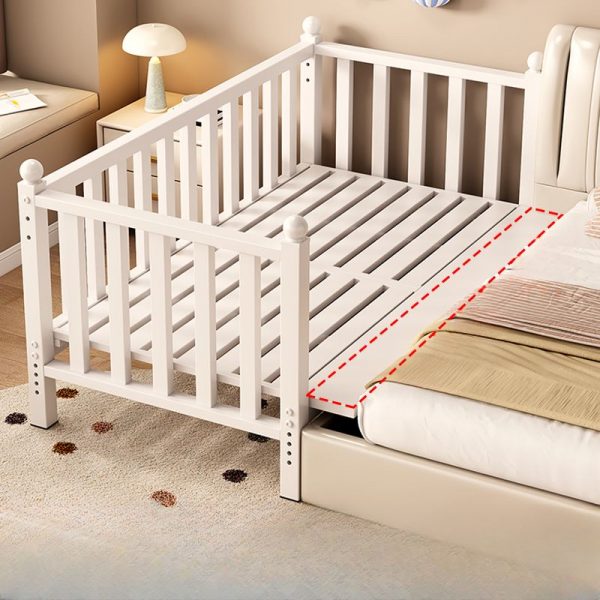 "Casual Chalk Alloy Standard Kids Bed with Detachable Guardrails for Gender Neutral"