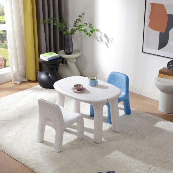 "Plastic Kids Computer Desk in Chalk"