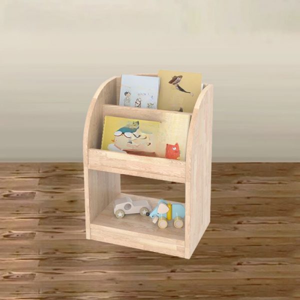 "Wood Color Modern Simple Style Standard Children's Bookshelf with 2-4 Shelves, Vertical/Horizontal Orientation, Open Back, Scratch-tolerant Wood Shelf"