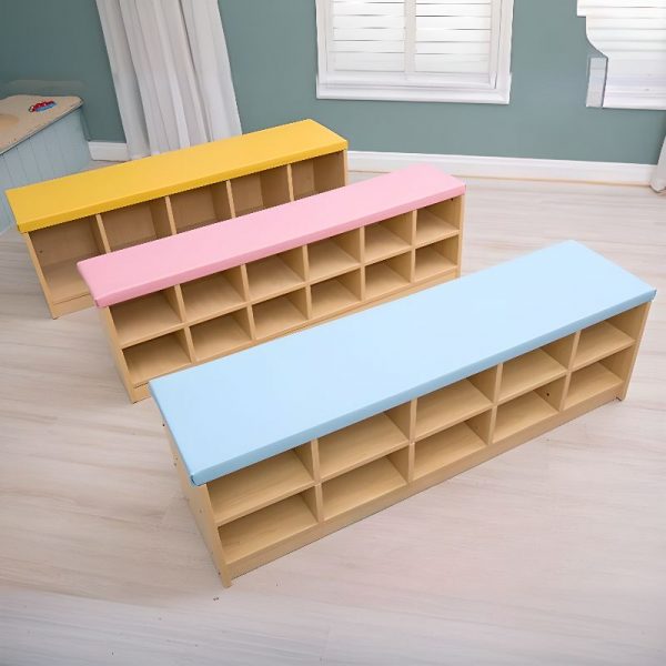 "Modern Simple Style Horizontal Standard Children's Bookshelf with 2 Shelves, Lumber Material, Scratch-Tolerant, and Closed Back"