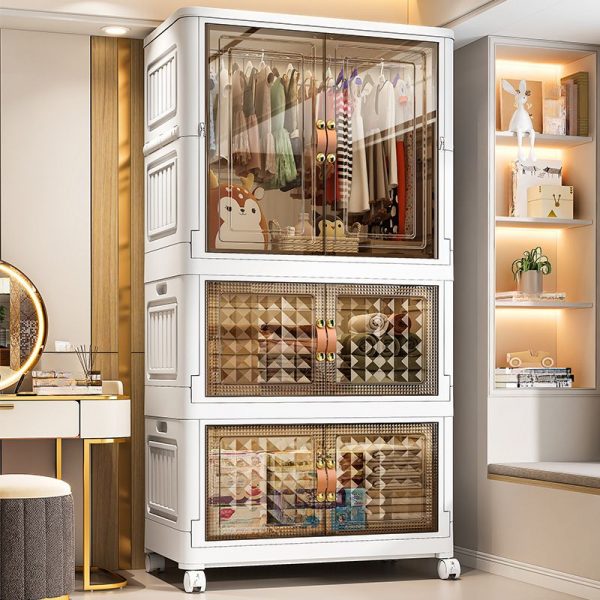 "Kids Armoire in Polymerized Material with Clothing Rod and 4 Doors/6 Doors/2 Doors"