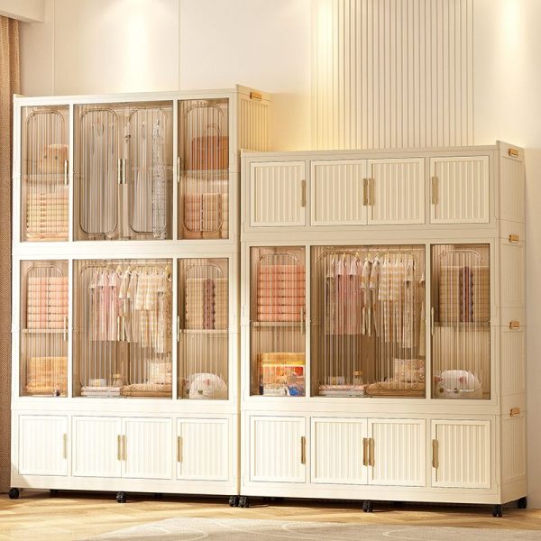 "Chalk Polymer Children Armoire with Shelf, Clothing Rod, and Door"
