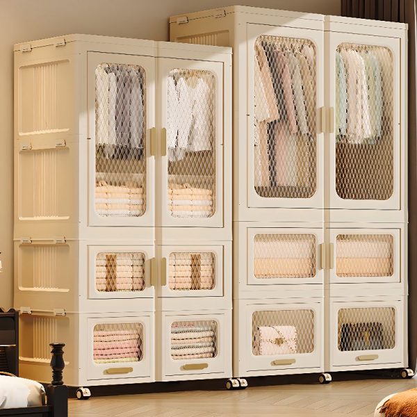 "Synthetic Material Kids Armoire Featuring Shelf, Clothing Rod, and Door"
