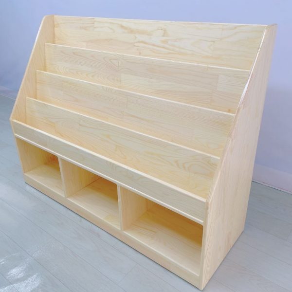 "Casual Natural Wood Standard Kids Bookshelf Sand Horizontal Free Standing with Closed Back/Open Back and 3 Shelves/7 Shelves/4 Shelves"