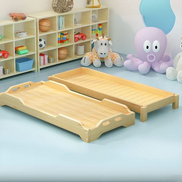 "Art Deco Wood Color Timber Standard Children Bed Gender Neutral"