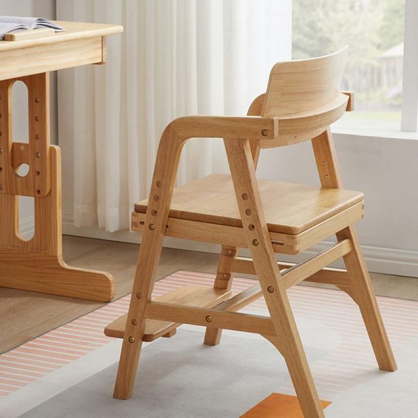 "Adjustable Height Children's Chair With Arms in Wood, Upholstered Chair(s) Included/Not Included"