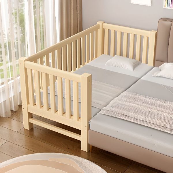 "Modish Beech/Pine Natural Finish Standard Children Bed, Gender Neutral with Guardrail"