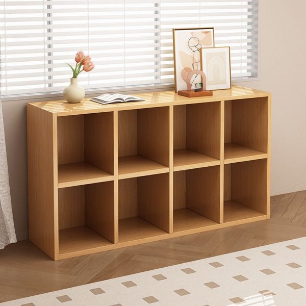 "Modern Standard Children's Bookshelf with 3 Horizontal Timber Shelves and Closed Back, Unattached"