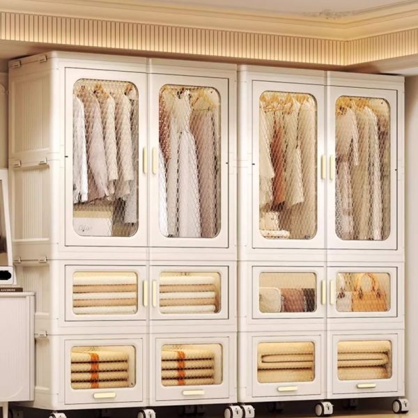 "Versatile Kids Armoire with Synthetic Material, Shelf, 4 Drawers/2 Drawers, and 2 Doors/4 Doors"